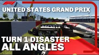 Horrible Turn 1 Incident! At The US F1 Grand Prix 2021 | Verstappen - Hamilton Onboard