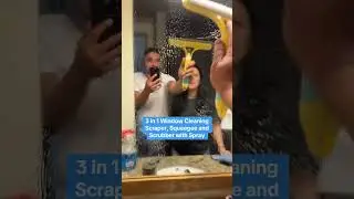 3 in 1 Window Cleaning Scraper, Squeegee and Scrubber with Spray #windowcleaning #squeegee