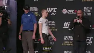 UFC 217: Joanna Jedrzejczyk vs. Rose Namajunas Staredown - MMA Fighting