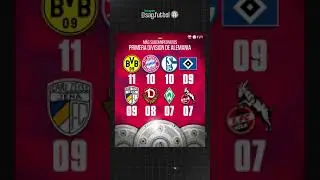 M&aacute;ximos subcampeones de la Liga de Alemania #bundesliga