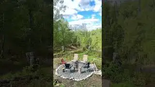 Deck stair build off grid! #shorts