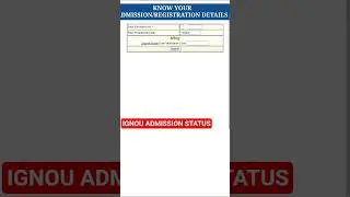 IGNOU ADMISSION STATUS ✅ ///HOW TO CHECK IGNOU ADMISSION STATUS ///