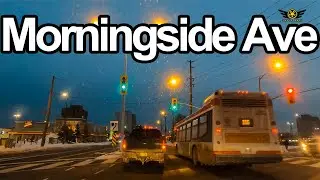 Morningside Avenue South Evening Drive - Scarborough Ontario Canada Feb 2021 (4K)
