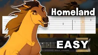 Homeland - Spirit: Stallion of the Cimarron - EASY Guitar tutorial (TAB)