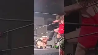 Jamie Senegal kicks the bottom rope into MV Young's throat! #breathe #wrestling #shorts #kick #enjoy