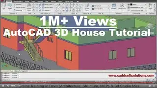 AutoCAD 3D House Modeling Tutorial - 1 | 3D Home Design | 3D Building | 3D Floor Plan | 3D Room