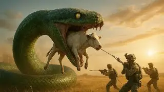 Brave heroes fight giant python to save an autistic cow#cowrescue#savewildlife #giantpython