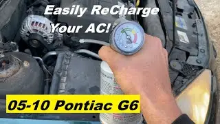 Как перезарядить кондиционер Pontiac G6 05-10 2005 2006 2007 2008 2009 2010 05 06 07 08 09 10