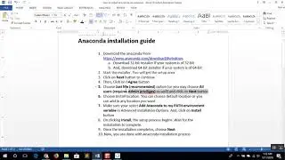 Installation guide for Anaconda on windows 10