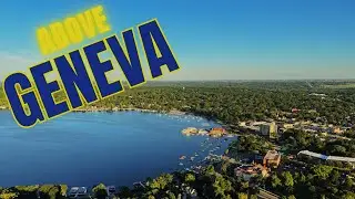 Flying over Geneva Bay and the city of Lake Geneva