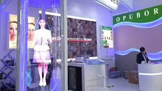Holographic Fan setup at Dubai Derma 2025