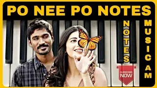 PO NEE PO SONG PIANO TUTORIAL | EASY KEYBOARD NOTES | MOONU | MUSIC AM | DHANUSH | tamil songs