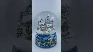 Musical Snow Globe - Village Scene, Horse & Cart with Melody &ldquo;Winter Wonderland