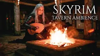 Skyrim-Style Tavern Ambience | Bardic Lute by the Hearth for Study, Sleep & Focus (3 Hours)