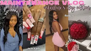 maintenance vlog: valentine's day prep | hair appt, freestyle nail set, shopping haul + more