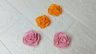 TUTORIAL CARA MEMBUAT BUNGA MAWAR DARI BUSA ATI | HOW TO MAKE ROSE PINK EVA FOAM