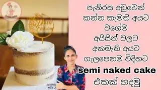 Lets make semi naked cake🎂|| පැනිරස අඩුවෙන්,අයිසින් අඩුවෙන් සෙමි නේකඩ් කේක් එකක් හදමු🎂 #omnia_cakes