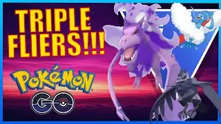 SHADOW AERODACTYL SHOWCASE WITH TRIPLE FLIERS SQUAD!! | POK&Eacute;MON GO BATTLE LEAGUE