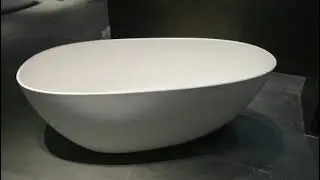 PS8802B thin edge egg shape solid surface bathtub
