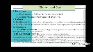 Process Planning and Cost estimation-Elements of cost- By Dr.P.Ravikumar, Professor,Mechatronics