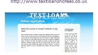 Text Loans No Fees No Broker @ www.textloansnofees.co.uk