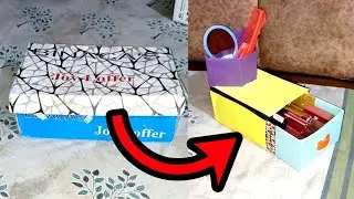 DIY mini dressing from the shoes box | waste material craft ideas | art and craft #trending #viral