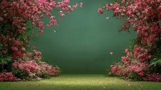 Floral Garden Green Screen Background | Nature Frame Green Screen | Flowers & Trees Video
