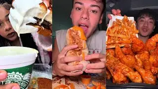 TIKTOK Mukbang Compilation | Wingstop, Taco Bell, KFC, Cane's, In-N-Out  & More!