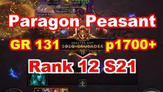 Diablo 3 [Season 21] Crusader Rank 12 (GR 131): Paragon Peasant EP.03 (p1700+)