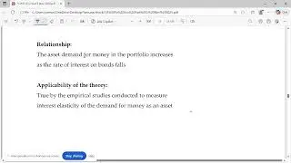 ND25 CA Fo Eco 8.1 The Concept of Money Demand: Important Theories