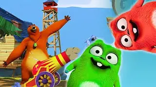 Геймплей Super Fast Grizzy and the Lemmings Cannon &ndash; Безумные выстрелы из пушки! Эпизод 790