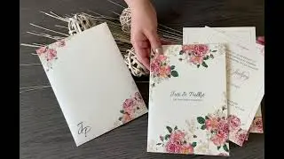 Rose theme wedding invitation card | Custom Invitation floral design YAM-236