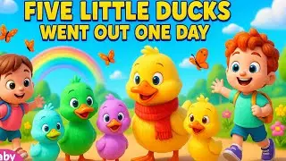 🐥 Five Little Ducks Went Out One Day | BabyBubbles Rhymes | Nursery Rhyme Song 🐥@BabyBubblesrhymes 