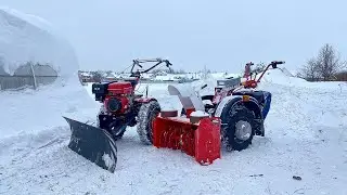 Уборка снега 2025 мотоблоком МТЗ.