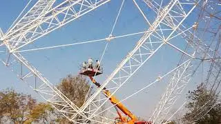GMRT (Giant Metrewave Radio Telescope) Cherry Picker  Working, Khodad Pune.