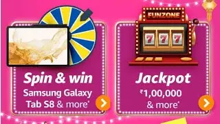 Amazon Spin & Win Jackpot Quiz Answers Today | Samsung Galaxy Tab S8 More | Amazon Quiz  Today