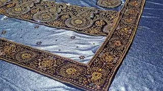 Designer Silver Moon Saree || stone work at home || #saree #workfromhome  #viral #stoneworksaree