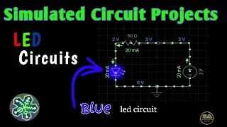 EveryCircuit simulator: Blue Led light Circuit
