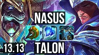 NASUS vs TALON (TOP) | 2300+ games, 1.9M mastery, 6/3/9 | NA Master | 13.13