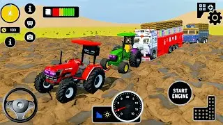 Tractor Pulling Heavy Truck in Mud | Indian Vehicle Simulator Gameplay 🚛
