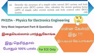 Important Questions PH3254 Physics for Electronics Engineering for ECE Anna University Unit-1 #exam