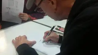 Comic Con Argentina 2016 - Kevin Nowlan drawing Batman