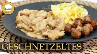 GESCHNETZELTES in sahniger K&Auml;SESAUCE