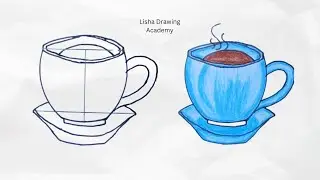 How to draw a cup plate step by step || tea cup drawing || কাপ পিরিচ আঁকা