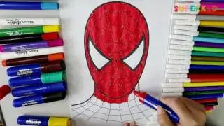 Spiderman face coloring videos - Learning colors for kids and children