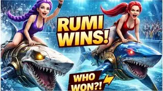 RUMI vs MIRA &ndash; Ocean Shark Race | Skeleton Shark vs Cyber Shark