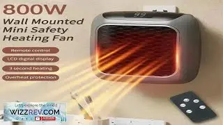800W Mini Electric Heater Wall Mounted Hot Air Blower With Remote Control