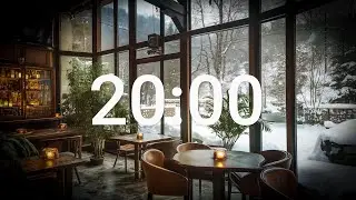 Cozy Winter lounge with relaxing music - 20 minutes countdown timer