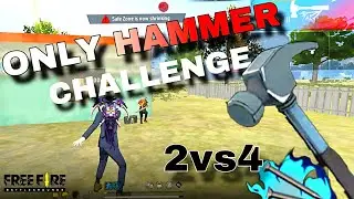 FREE FIRE ONLY HAMMER CHALLENGE IN BR RANK MODE 2 VS 4 💪💪#viral #freefire 