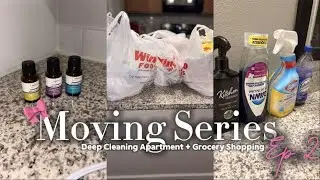 Moving Series Episode 2, Deep Cleaning Apartment + Grocery Shopping🛒
